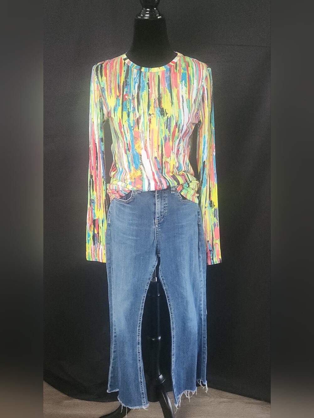 Rag & Bone Flexi Raw Hem Ankle Flare Jeans in Paz Blue - Picture 12 of 16
